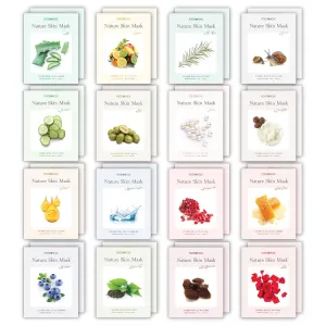 【 Nature Skin 】 32 Pcs Combo-Pack, Premium Korean Essence Facial Mask Sheet (16 Types x 2 pcs)