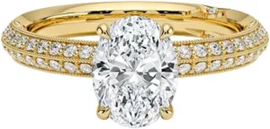 1 Carat-3 Carat Oval Vintage Halo VVS1 Colorless Moissanite Engagement & Promise Ring for Women, Tacori Bridal Set in 10K 14K 18K Solid Gold & 925 Sterling Silver