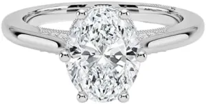1 CT Oval Cut Cathedral Crown Moissanite Engagement Ring, Handmade Wedding Ring, Milgrain Tacori Promise Ring, Christmas Gift For Her In 10K/14K/18K Solid Gold & 925 Sterling Silver