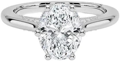 1 CT Oval Cut Cathedral Crown Moissanite Engagement Ring, Handmade Wedding Ring, Milgrain Tacori Promise Ring, Christmas Gift For Her In 10K/14K/18K Solid Gold & 925 Sterling Silver