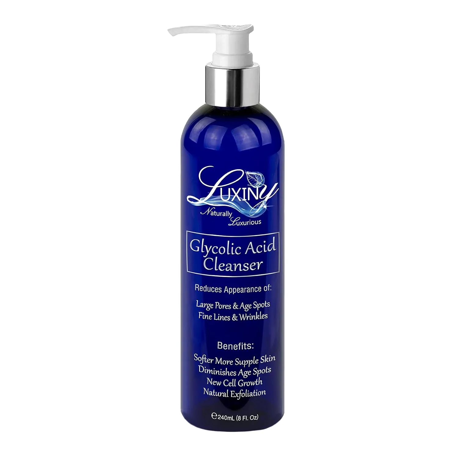 10% Glycolic Acid Face Wash & Exfoliating Cleanser, 8 oz – Vegan, Natural AHA Facial & Acne Body Wash for Women and Men – Pore Minimizer