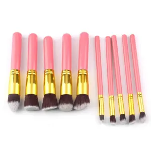 10 Pieces Of Makeup Brush Makeup Tools Soft Natural Synthetic Brush Set (Color : G10-008)