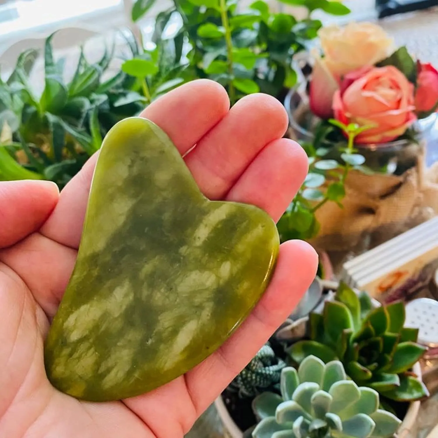 100% Authentic Jade Roller and Gua Sha Set for face I Derma Roller I Facial Tools I Real Guasha I Premium Quality I Mother's Day Gift for wife