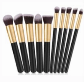10 Pcs Makeup Brush Set, Blending Brush for Foundation, Eye Shadows Makeup Set for Eyes and Face, Eye Shadows Brushes, Black