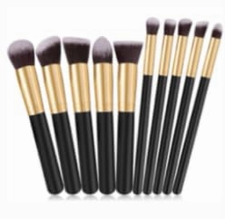 10 Pcs Makeup Brush Set, Blending Brush for Foundation, Eye Shadows Makeup Set for Eyes and Face, Eye Shadows Brushes, Black