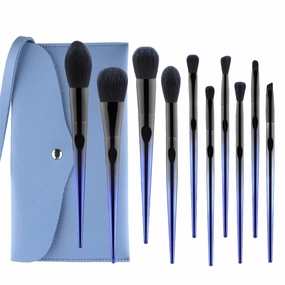 10 Pcs Makeup Brushes Synthetic Hair Foundation Blending Brush Tool Powder Eyeshadow Cosmetic Set Case