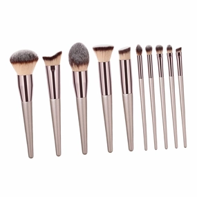 10-piece Professional Makeup Brush Set Full Kit Case Labeled Brushes for Women