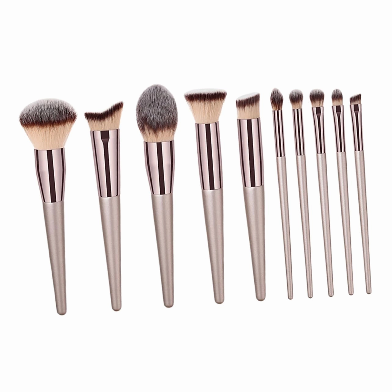 10-piece Professional Makeup Brush Set Full Kit Case Labeled Brushes for Women