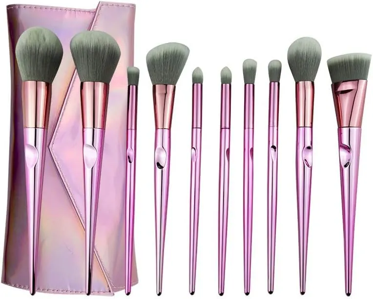 10pcs Makeup Brush Set Cosmetics Foundation Mixing Blush Eyeliner Powder Brush Makeup Brush Set With Bag