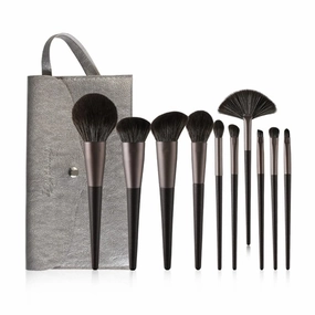 10Pcs Black Makeup Brushes Set Professional Brushes Foundation Powder Eyeshadow Make Up Brushes
