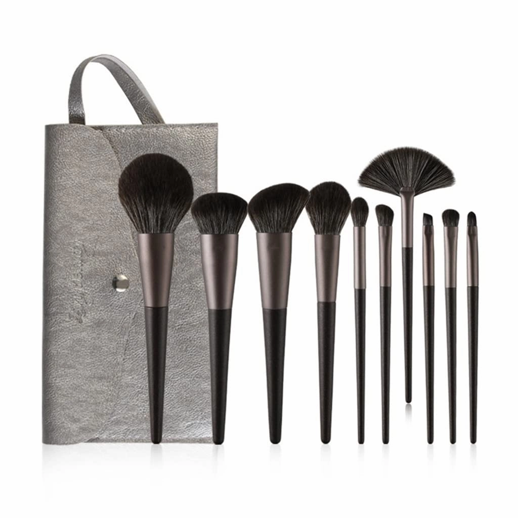 10Pcs Black Makeup Brushes Set Professional Brushes Foundation Powder Eyeshadow Make Up Brushes