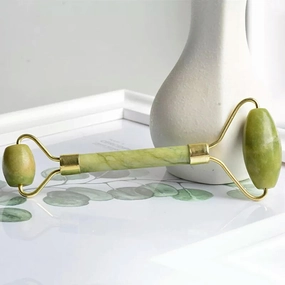 10Pcs Natural Serpentine Jade Crystal Facial Massager Roller Beauty Tool