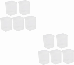 10pcs Transparent Cotton Pads Storage Box Single Lattice Organizer for Cosmetics Nail Swabs Accessories for Home Bathroom Bedroom Travel