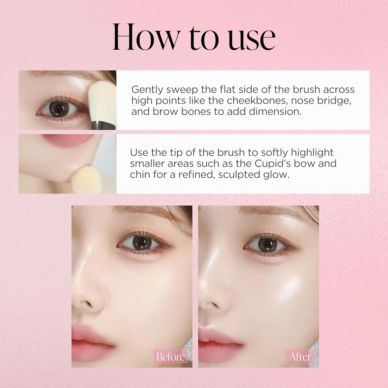 116 Highlighter Brush – Premium Goat Hair Makeup Brush for Natural Glow, Ideal for Face Makeup, Blush, and Highlighting, Soft Makeup Brushes for Cheekbones, Nose, and Jawline