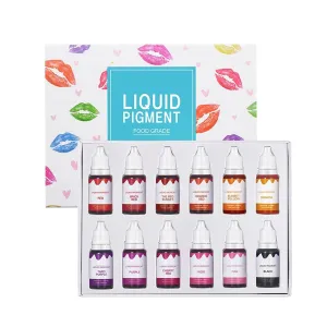 12 Colors Liquid Lip Gloss Pigment Set, (02)