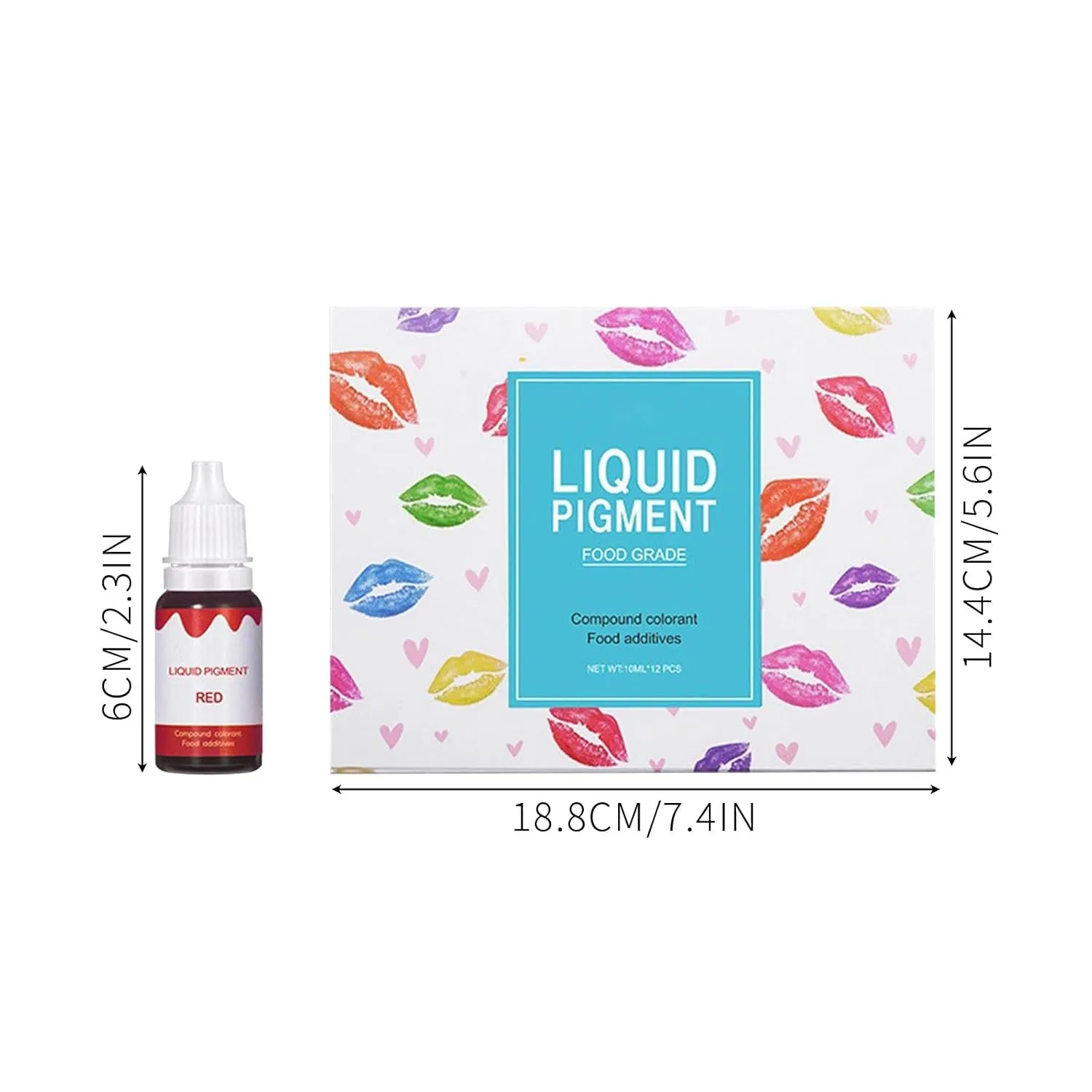 12 Colors Liquid Lip Gloss Pigment Set, (02)