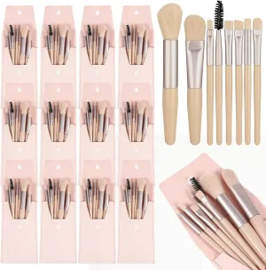 12 Sets Travel Makeup Brush Set Brushes Bag Bridesmaid Gift Synthetic Fiber Face Make up Brushes Angled Blush Brush for Wedding Bridal Shower Favors Bachelorette Party Gift