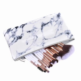 12pcs Makeup Brush Set Marble Handle Nylon Bristles for Application Synthetic Cosmetics Brush Kit for Women for Daily and