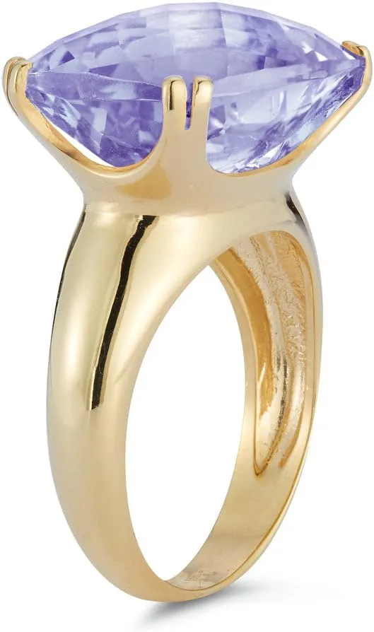 14K Gold Cocktail Ring Available in Amethyst, Blue Topaz, Citrine or Green Amethyst - Fine Cocktail Ring for Women
