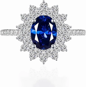 14K Gold Sapphire Ring for Women,Oval Blue Gemstone, Thoughtful Gift for Special Occasions