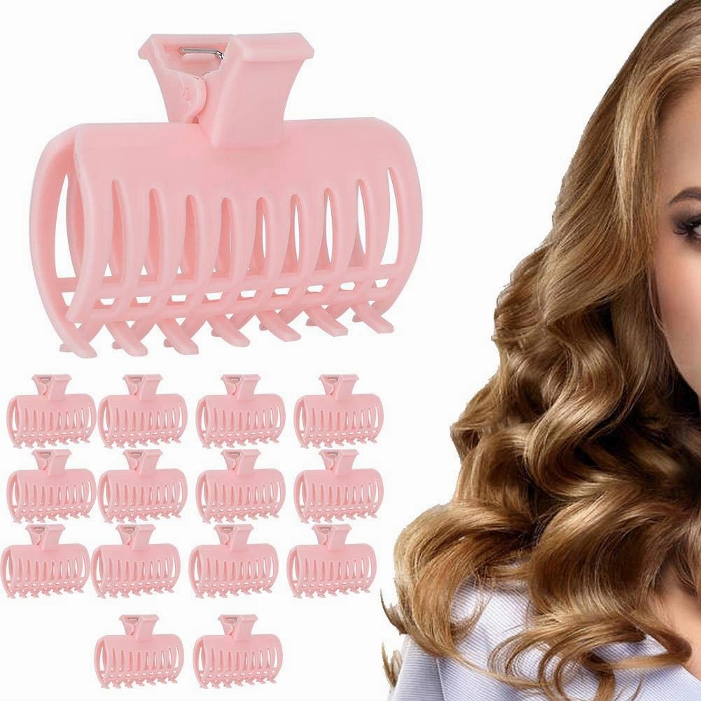 15Pcs/Set Hair Rollers Curlers & Clips - Hair Claw Clamps & Claws - Hairdressing Tool