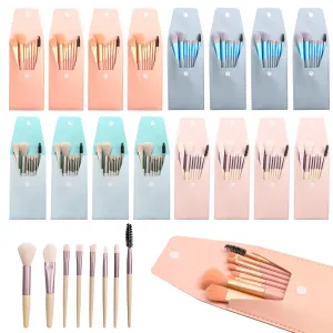 16 Sets Travel Makeup Brush Set Synthetic Fiber Face Make up Brushes Bridesmaid Gift Foundation Brush with Travel Makeup Bag for Wedding Bridal Shower Favors Bachelorette Party Gift（4 Colors）