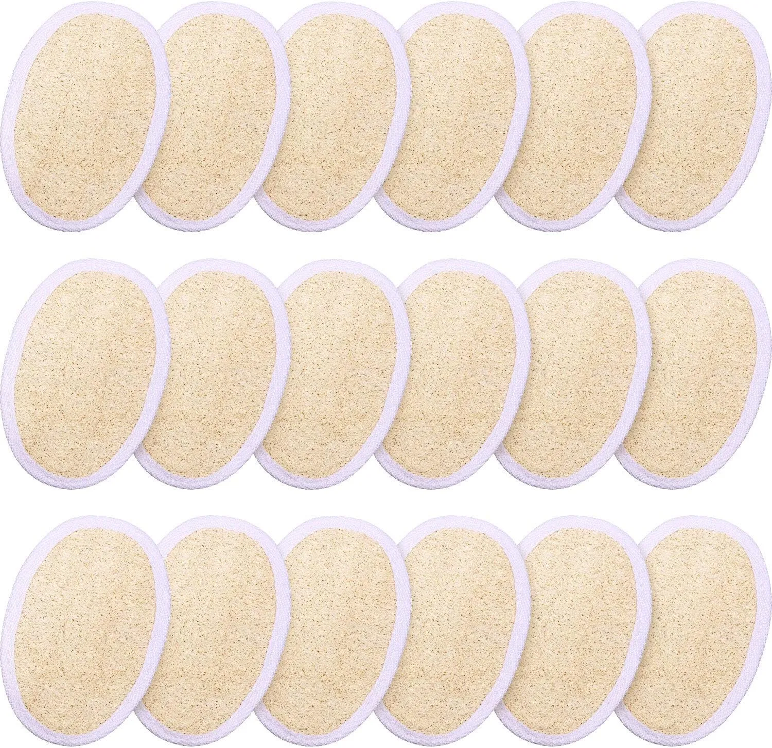 18 Packs Exfoliating Loofah Sponge Pads Facial Body Bath Shower Loofah Sponge Pad Natural Exfoliating Scrubber Brush for Men Women