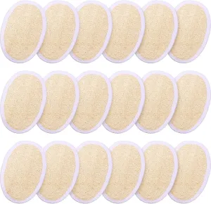 18 Packs Exfoliating Loofah Sponge Pads Facial Body Bath Shower Loofah Sponge Pad Natural Exfoliating Scrubber Brush for Men Women