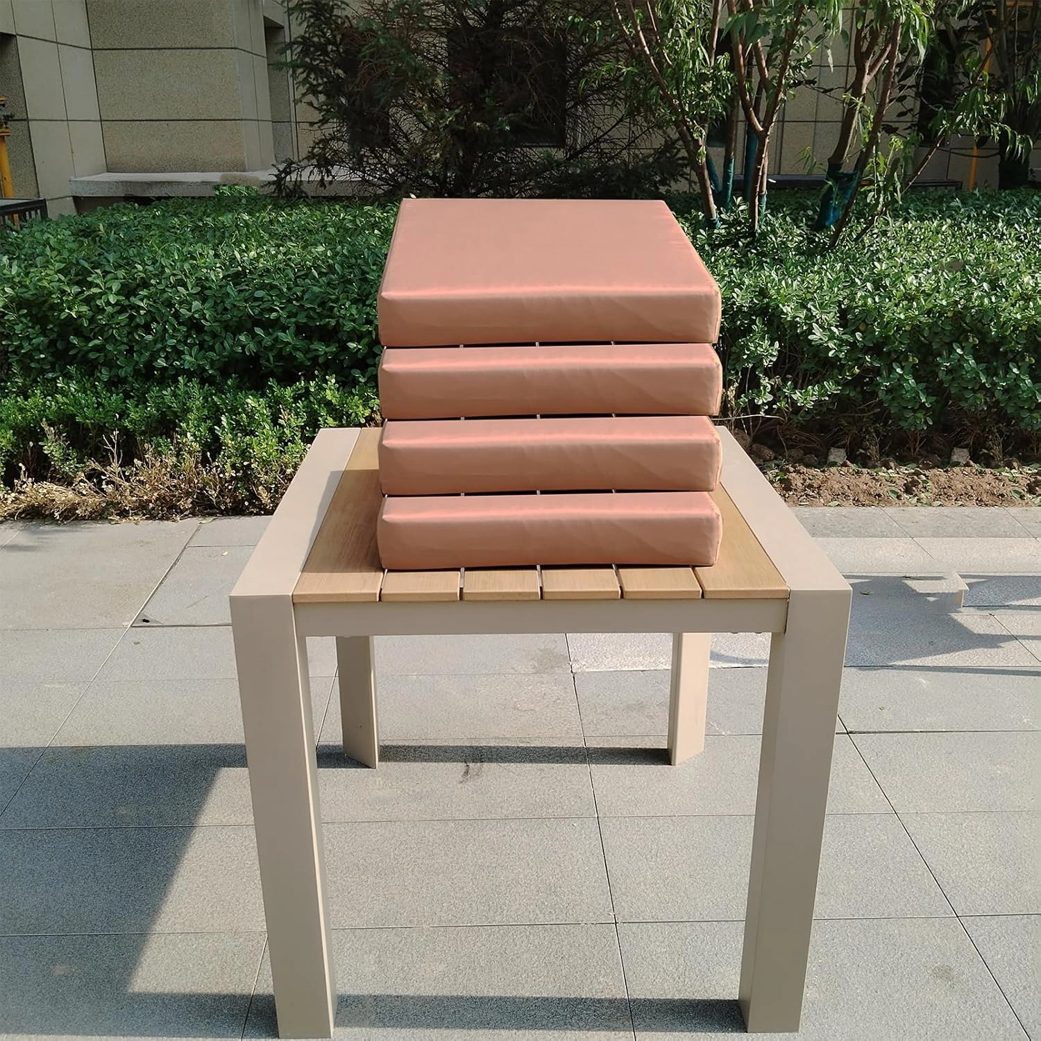 18x18inch Patio Cushions,Replacement Cushions for Outdoors Waterproof Stain-Resistant Durable Reversible Thick Chair Cushion/with Removable Cover,with Ties 2 Pack (Khaki)