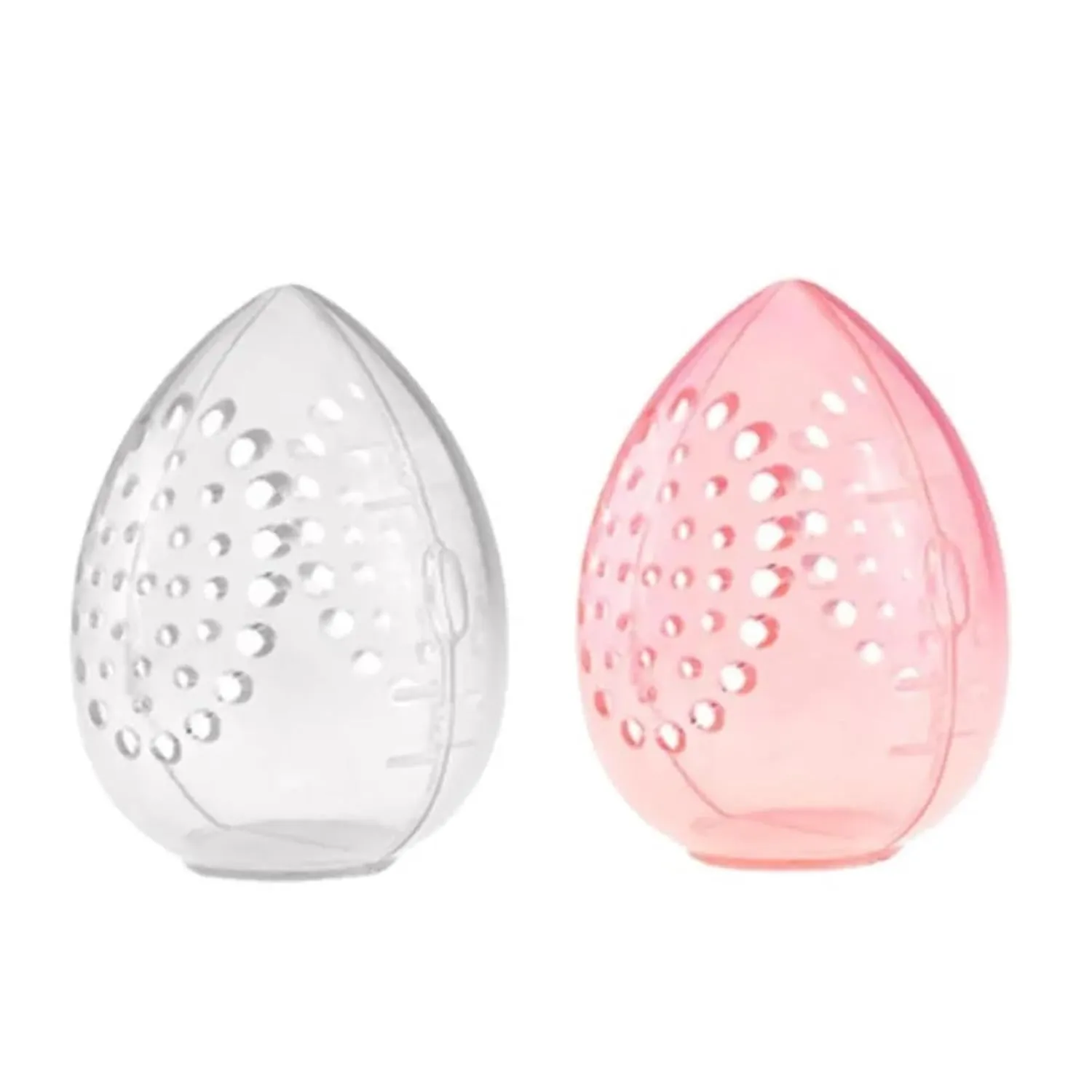1pc Empty Transparent Puffs Drying Box Storage Case Portable Sponge Stand Cosmetic Egg Shaped Rack Makeup Puff Holder(1pc box white)