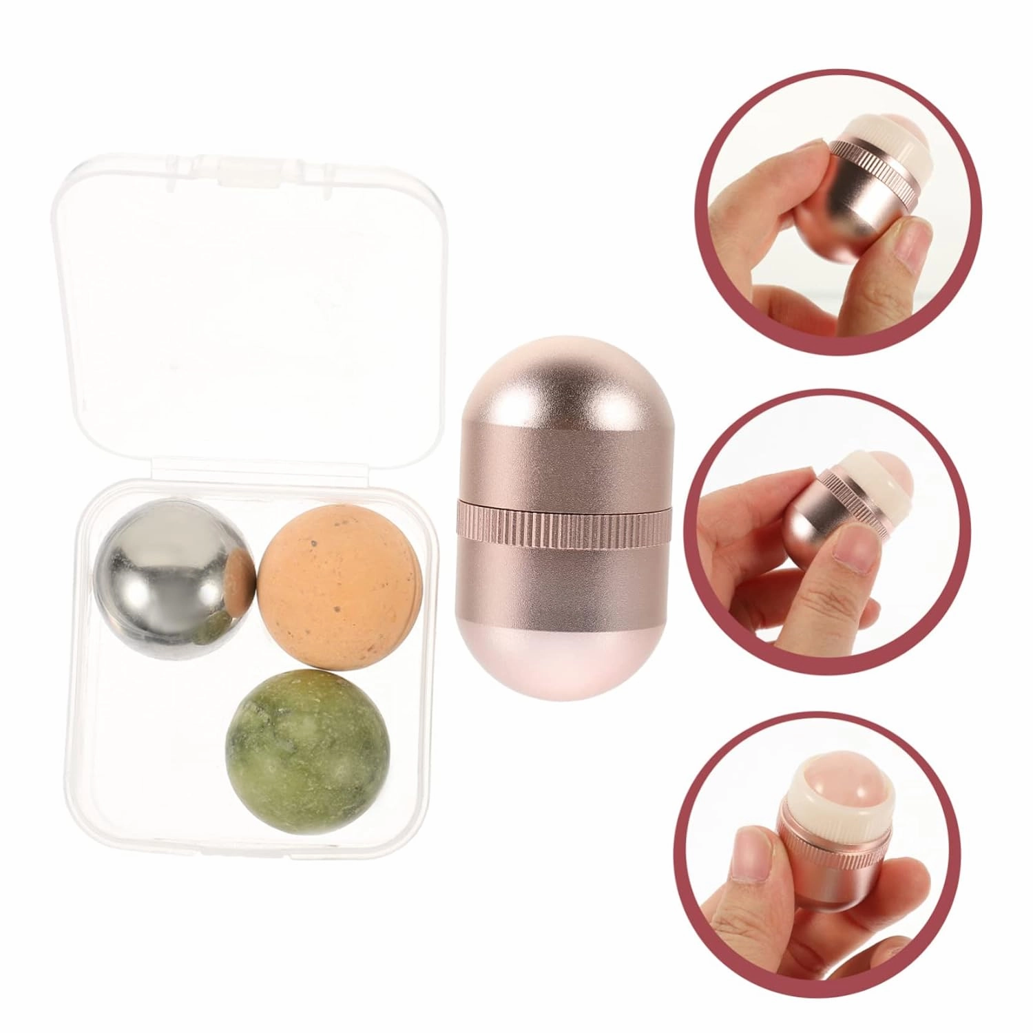 1set Jade Face Roller Facial Massage Tool Jade Globe for Reducing Dark Circles Promoting Healthy Skin and Enhancing Absorption for Daily Use Face and Neck