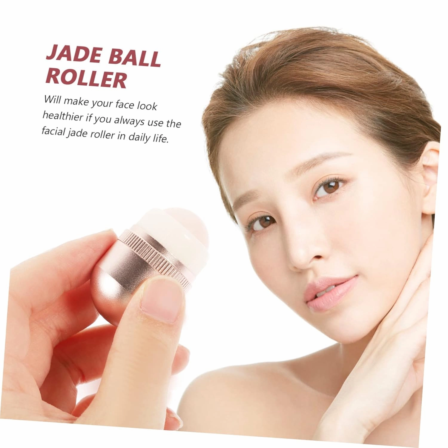 1set Jade Face Roller Facial Massage Tool Jade Globe for Reducing Dark Circles Promoting Healthy Skin and Enhancing Absorption for Daily Use Face and Neck
