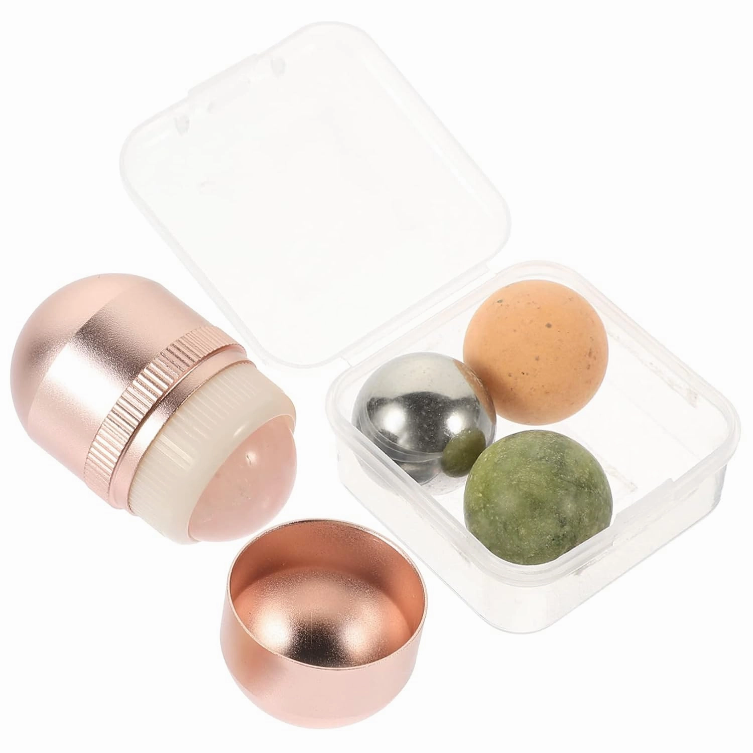 1set Jade Rolling Detachable Facial Massage Tool Jade- Roller for Face Neck Eyes Relieves Skin Tension Reduces Puffiness and Improves Skin Health