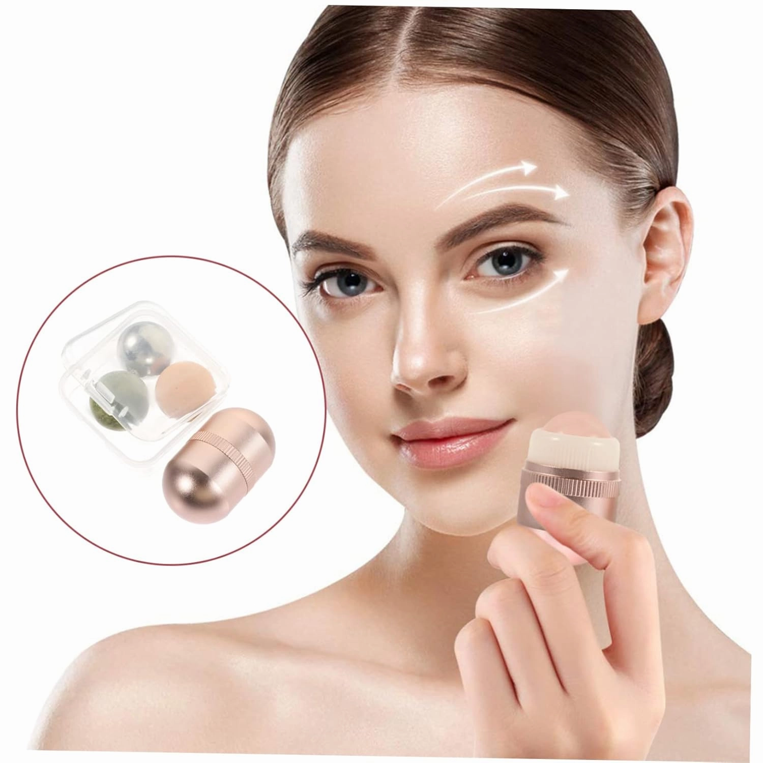 1set Jade Rolling Detachable Facial Massage Tool Jade- Roller for Face Neck Eyes Relieves Skin Tension Reduces Puffiness and Improves Skin Health