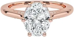 2 CT Oval Cut Cathedral Crown Moissanite Engagement Ring, Handmade Wedding Ring, Milgrain Tacori Promise Ring, Christmas Gift For Her In 10K/14K/18K Solid Gold & 925 Sterling Silver