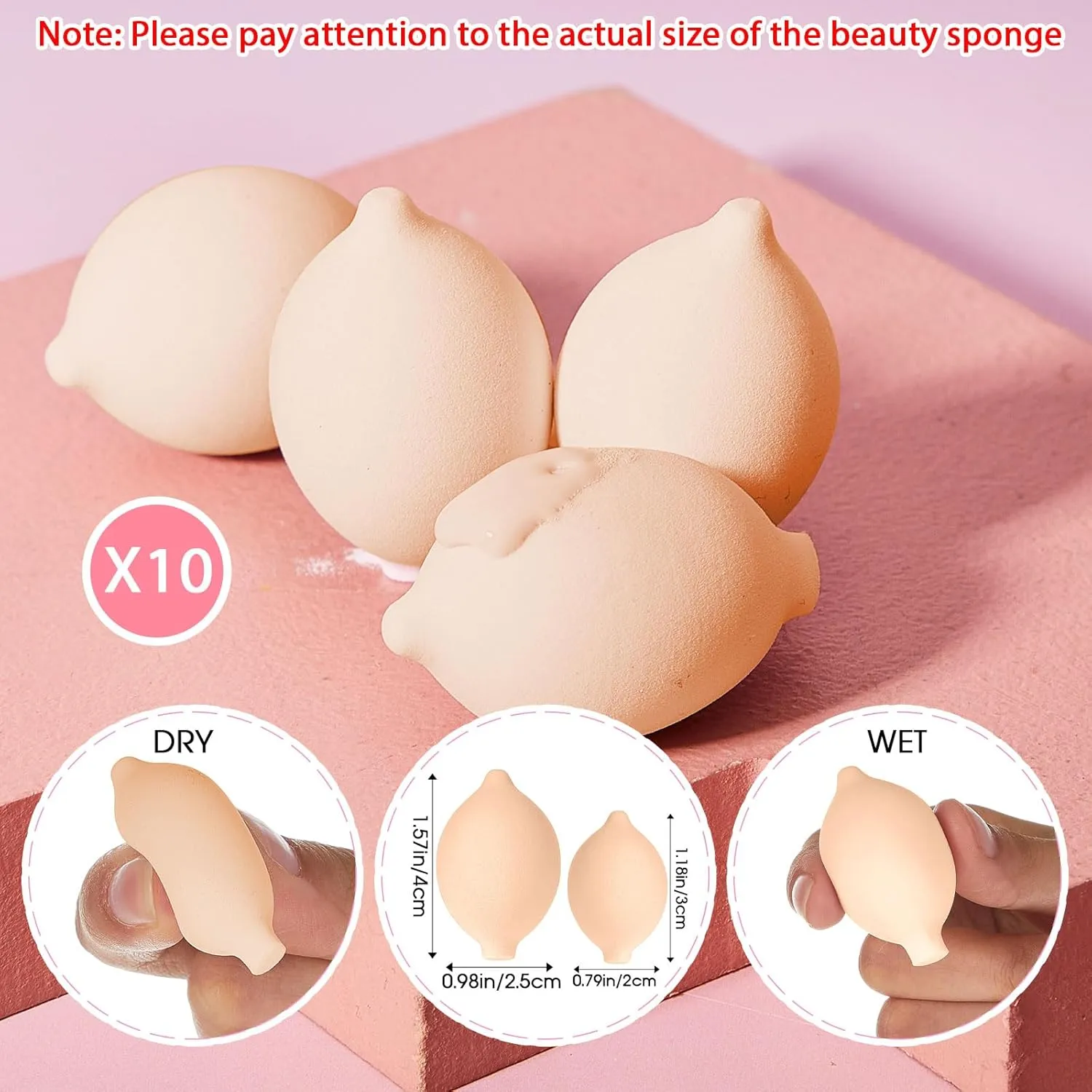 20 Pcs Travel Makeup Brush Set, 10 Pcs Mini Travel Brush Set with Bag, 10 Pcs Makeup Sponge Princess Party Favor Set for Women Girl Home Business Party Souvenirs(Nude)