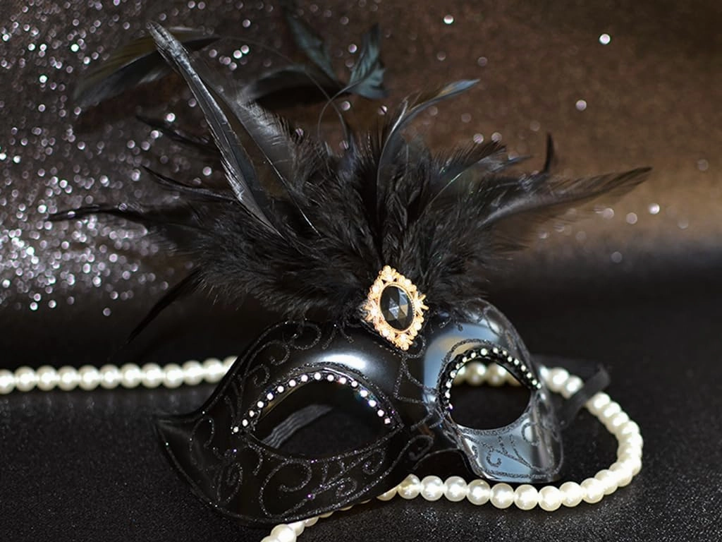 2025 Masquerade Mask for Women with Feathers - Venetian Masquerade Mask for Carnival Ball, Mardi Gras, Prom