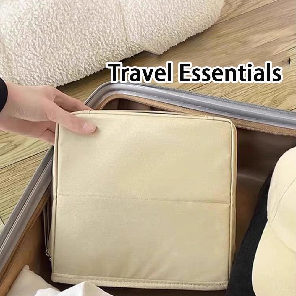 2025 Releveantoe Standing Makeup Bag – Portable, Large Capacity, Stand Up Makeup Bag, Multiple Compartments Keep Makeup And Tools Neatly Sorted (Black-Oxford, Only Bag)