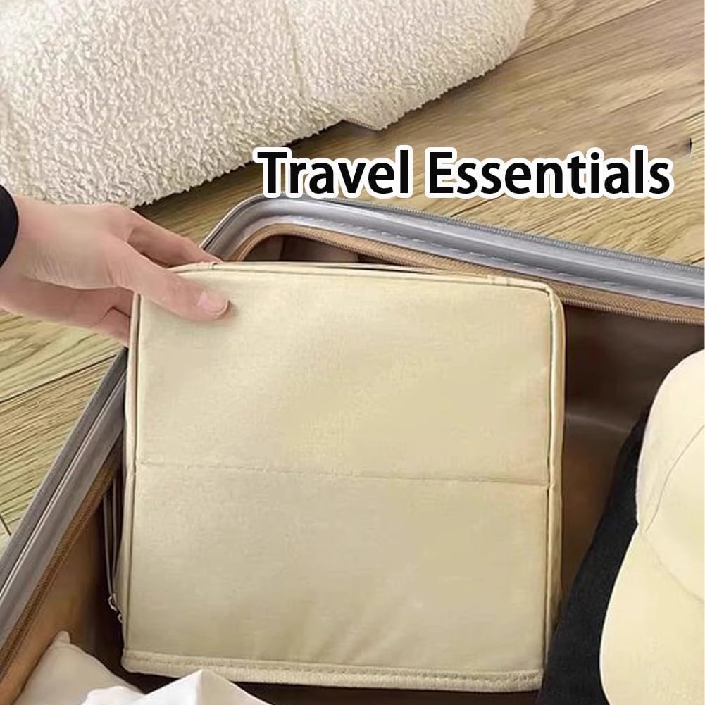 2025 Releveantoe Standing Makeup Bag – Portable, Large Capacity, Stand Up Makeup Bag, Multiple Compartments Keep Makeup And Tools Neatly Sorted (Navy-Oxford, Only Bag)