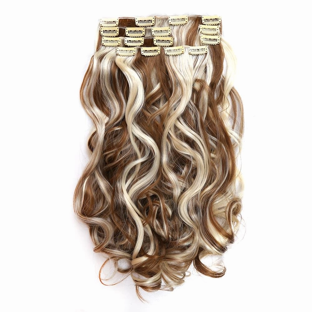 20" Body Wave Clip in Hair Extension Synthetic Hairpieces #27/613