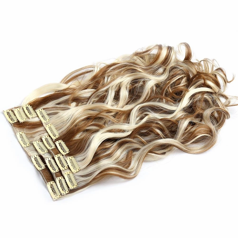 20" Body Wave Clip in Hair Extension Synthetic Hairpieces #27/613