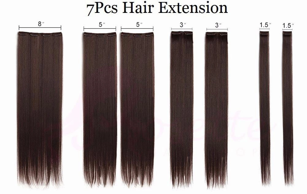 20" Body Wave Clip in Hair Extension Synthetic Hairpieces #27/613