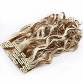 20" Body Wave Clip in Hair Extension Synthetic Hairpieces #27/613