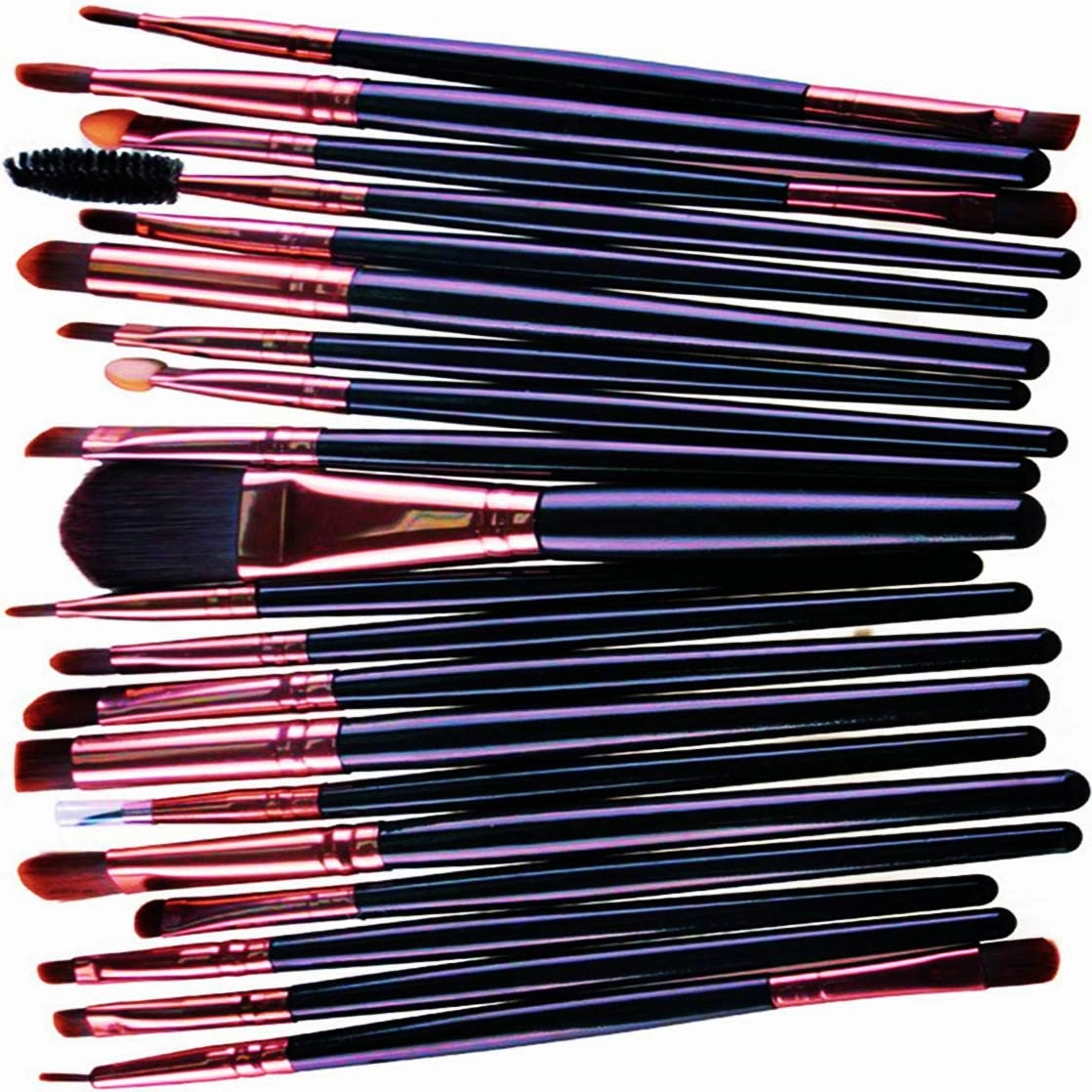 20pcs Foundation Makeup Brush Kit Pro Cosmetic Eye Shadow Sponge Eyeliner Eyebrow Lip Nose Face Premium Synthetic Foundation Powder Makeup Brushes Set