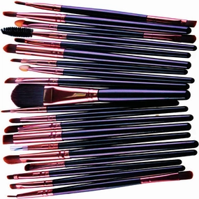 20pcs Foundation Makeup Brush Kit Pro Cosmetic Eye Shadow Sponge Eyeliner Eyebrow Lip Nose Face Premium Synthetic Foundation Powder Makeup Brushes Set