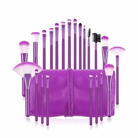 22pcs Makeup Brushes Kit Foundation Powder Eye Shadow Lip Blusher Brush Brown Hair Make Up Brushes Tool Set(Color:5)(1)
