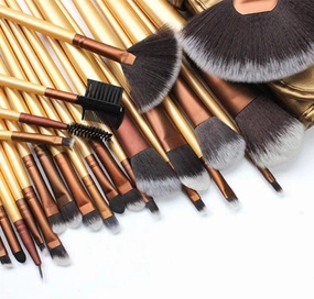 24 Makeup Brush Sets Golden Full Set of Beauty Brush Fiber Hair Beauty Brush Makeup Makeup Tools, Professional Makeup Brushes Essential Cosmetics with Case Ideal gift