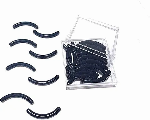 28Pcs Eyelash Curler Refill Pads - Silicone Rubber Universal Eye Lash Curler Replacement with Clear Storage Box (Black)