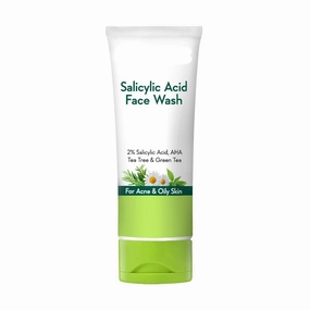 2% Salicylic Acid Face Wash with AHA, GreenTea, Chamomile & TeaTree - For Oil & Acne Control-100 gm3.53 ounce