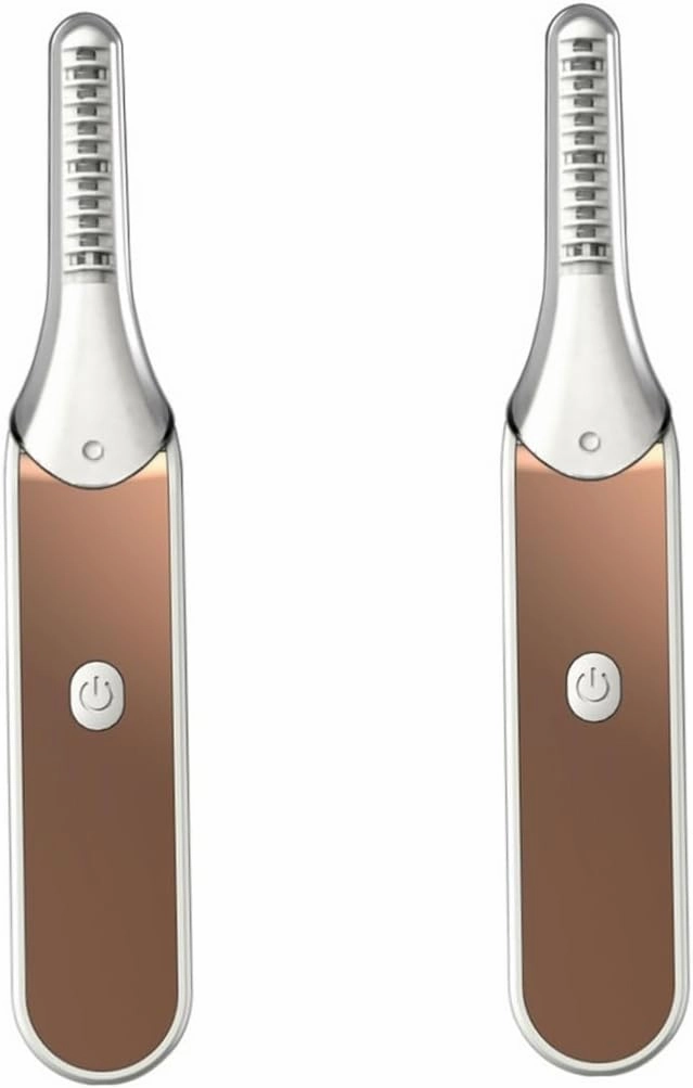 2pcs Eyelash Curler Eyelash Clips USB Eyelash Brush Eyelash Curling Clip Rechargeable Eyelash Brush Beauty Tool Eyelash Mini Eyelash Brush Beauty Eyelash, 14.2X2.4cm, Golden